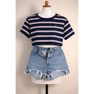 Levis 501 Denim Cutoff Shorts Blue Button Fly Frayed Hem Women Size 32